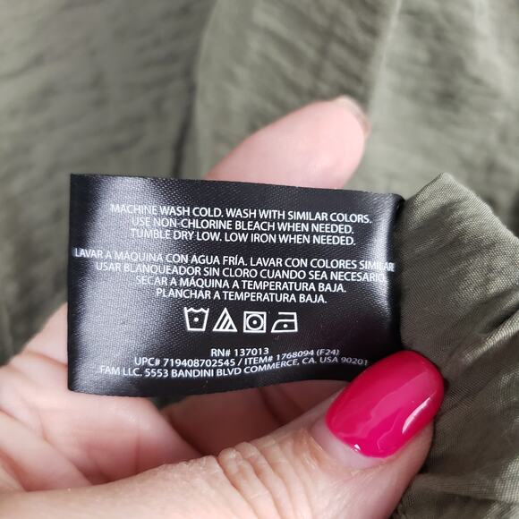 Banana Republic M Sleeveless V-Neck Midi Dress Olive Green Pockets Lagenlook - Picture 9 of 9